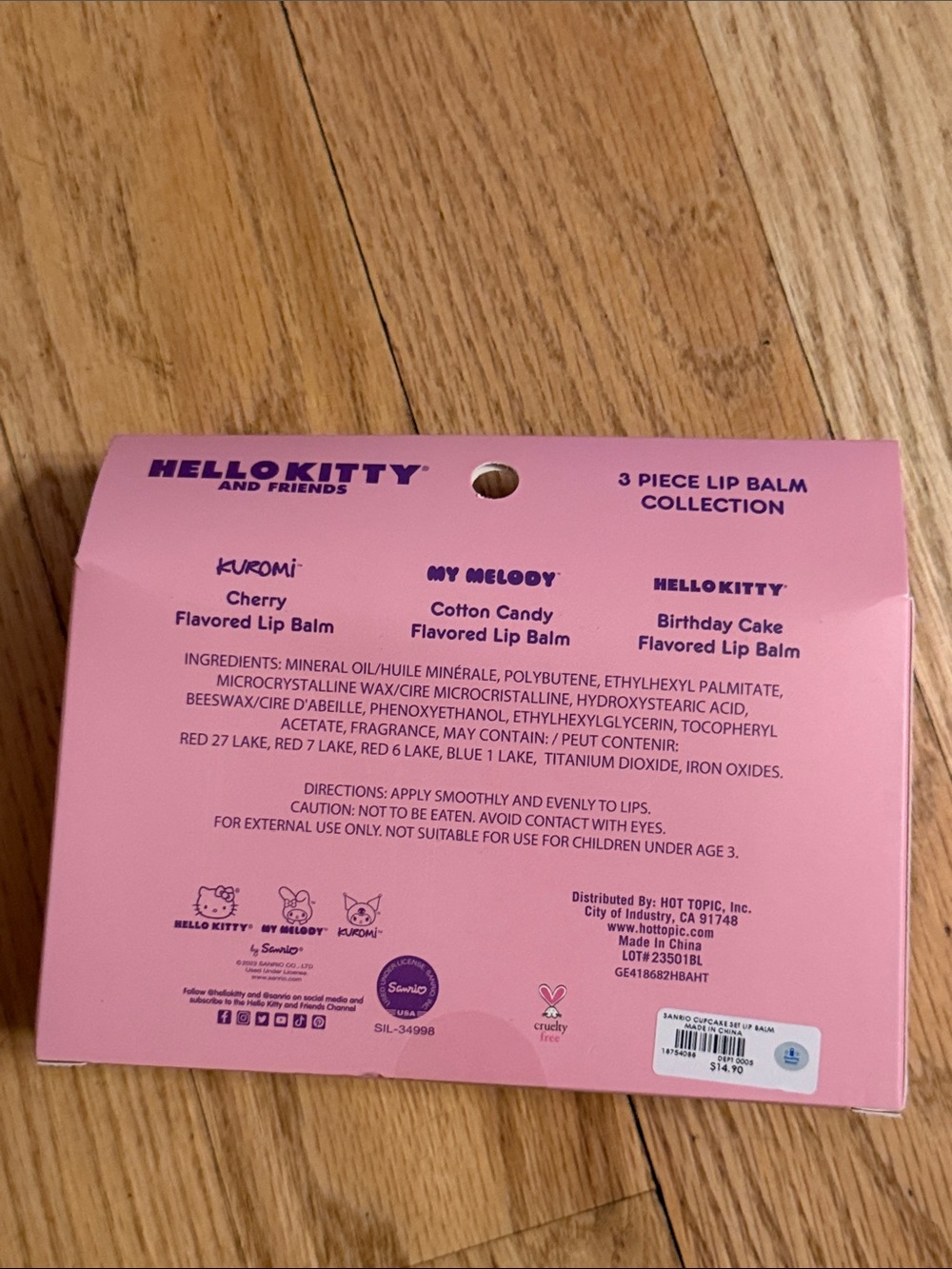 Hello Kitty Pink Character Lip Balm Set - 3 Pack - Picture 2 of 2